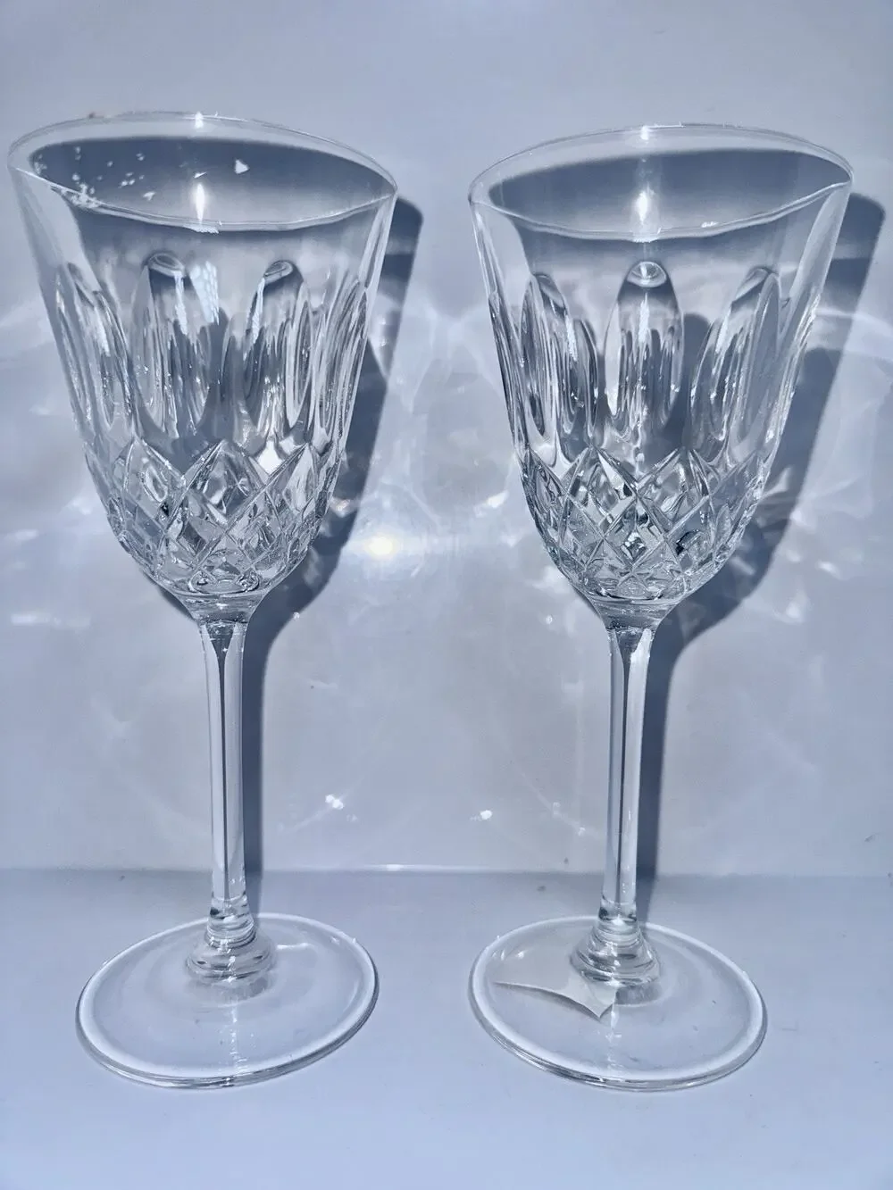 Mikasa CAMEO Blown & Cut Wine Glasses 8x3” Tall Set If Two Replacements